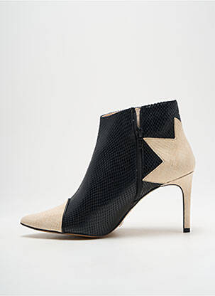 Bottines/boots tissage satiné talon de 7 à 9cm noir CRÉATIS femme