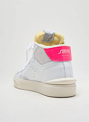 Baskets matière lisse talon plat jusqu'à 3cm blanc STRYPE femme