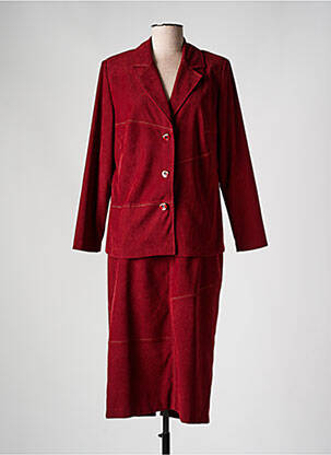 Ensemble jupe fermeture boutonnée sur le devant rouge FRANCE RIVOIRE femme