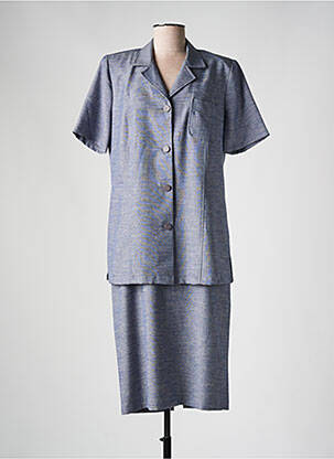 Ensemble jupe manches courtes bleu FRANCE RIVOIRE femme