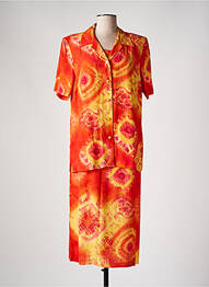 Ensemble robe tissage crêpe orange FRANCE RIVOIRE femme