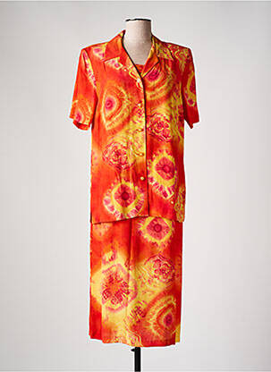 Ensemble robe tissage crêpe orange FRANCE RIVOIRE femme