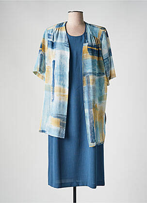 Ensemble robe tissage crêpe bleu IMPULSION femme