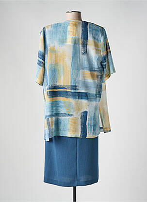 Ensemble robe tissage crêpe bleu IMPULSION femme