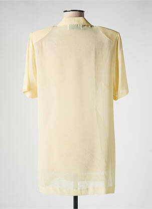 Tunique manches courtes tissage crêpe jaune FRANCE RIVOIRE femme