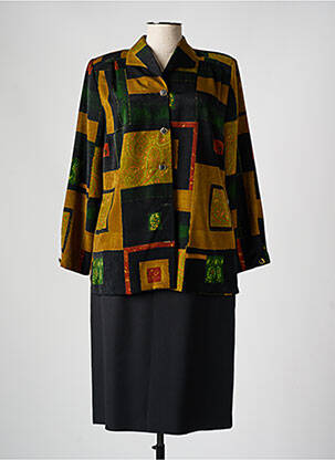 Ensemble jupe fermeture boutonnée sur le devant noir FRANCE RIVOIRE femme