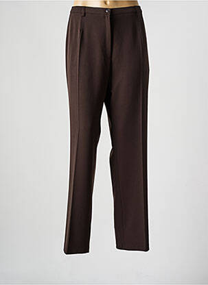 Pantalon droit taille élastique taille normale marron FRANCE RIVOIRE femme