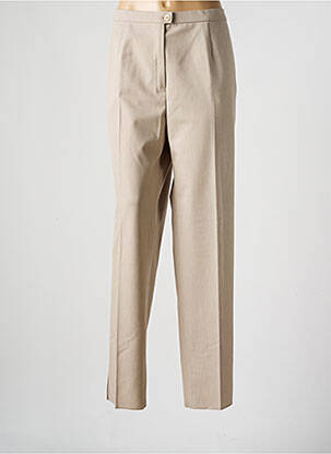 Pantalon droit taille à pinces taille haute beige KARTING femme