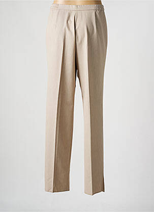 Pantalon droit taille à pinces taille haute beige KARTING femme