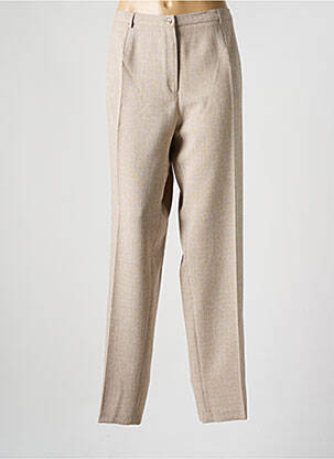 Pantalon droit taille à pinces taille normale marron FRANCE RIVOIRE femme