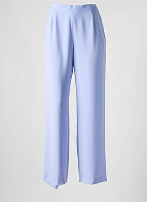 Pantalon droit taille à pinces taille haute violet SARAH B femme