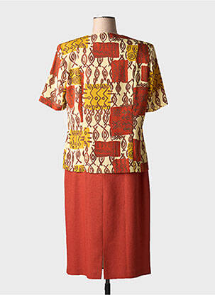 Ensemble jupe manches courtes orange FRANCE RIVOIRE femme