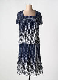 Ensemble jupe coupe fluide bleu FRANCE RIVOIRE femme