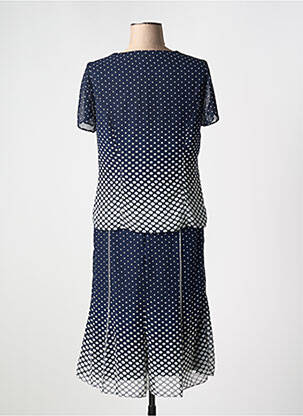 Ensemble jupe manches courtes bleu FRANCE RIVOIRE femme