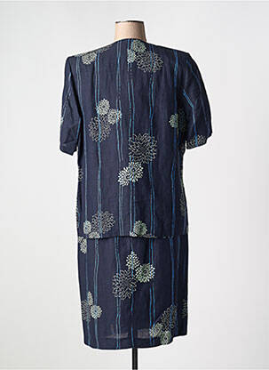Ensemble jupe manches courtes bleu FRANCE RIVOIRE femme