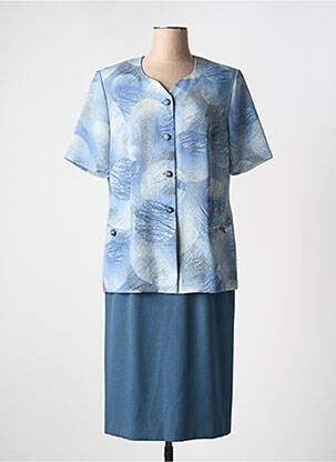 Ensemble jupe fermeture boutonnée sur le devant bleu IMPULSION femme