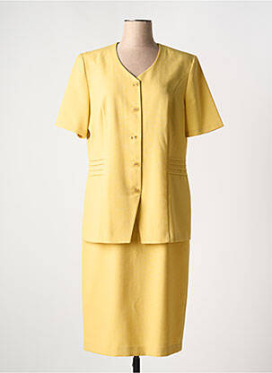 Ensemble jupe fermeture boutonnée sur le devant jaune FRANCE RIVOIRE femme