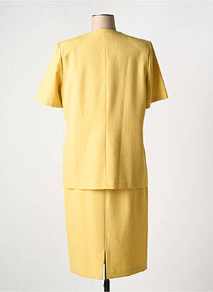 Ensemble jupe fermeture boutonnée sur le devant jaune FRANCE RIVOIRE femme