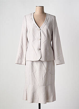 Ensemble jupe fermeture boutonnée sur le devant gris FRANCE RIVOIRE femme