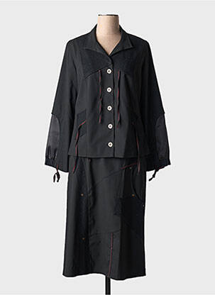 Ensemble jupe fermeture boutonnée sur le devant noir GRIFFON femme