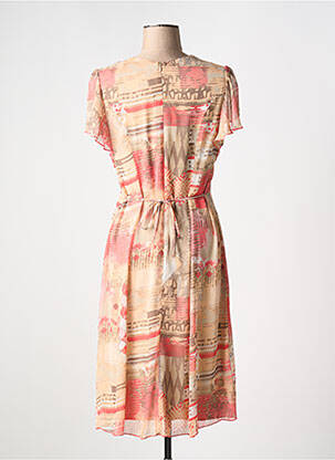 Robe courte fermeture zippée au dos manches courtes beige FRANCE RIVOIRE femme