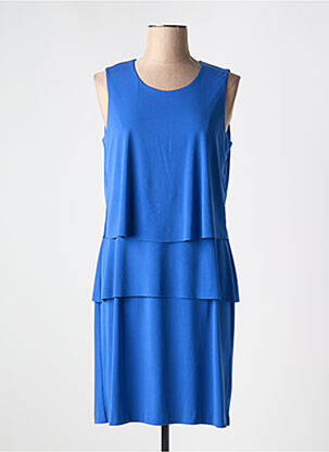 Robe mi-longue coupe fluide sans manche bleu FRANCE RIVOIRE femme