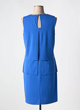Robe mi-longue coupe fluide sans manche bleu FRANCE RIVOIRE femme
