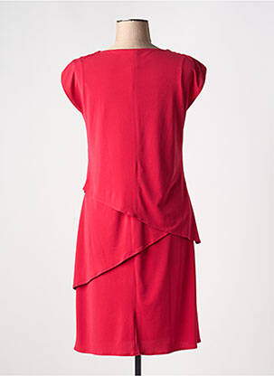 Robe mi-longue coupe fluide manches courtes rouge FRANCE RIVOIRE femme