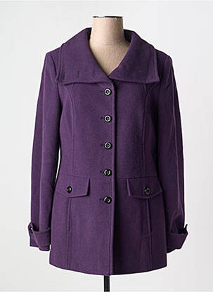 Manteau court coupe droite sans capuche violet CONCEPT K femme