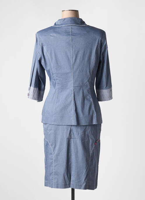 Ensemble jupe fermeture boutonnée sur le devant bleu GRIFFON femme