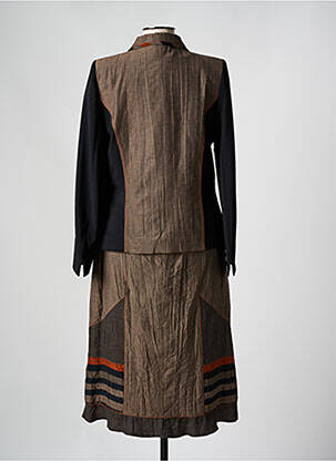 Ensemble jupe fermeture boutonnée sur le devant gris FRANCE RIVOIRE femme