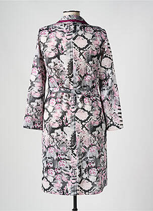 Robe mi-longue imprimé fantaisie manches longues violet FRANCE RIVOIRE femme