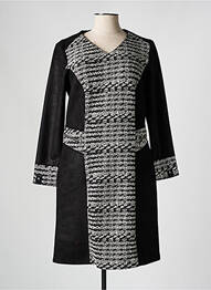 Robe mi-longue manches longues manches longues noir FRANCE RIVOIRE femme
