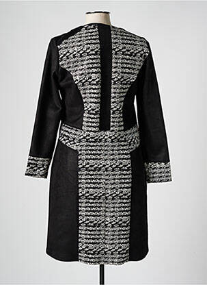 Robe mi-longue manches longues manches longues noir FRANCE RIVOIRE femme