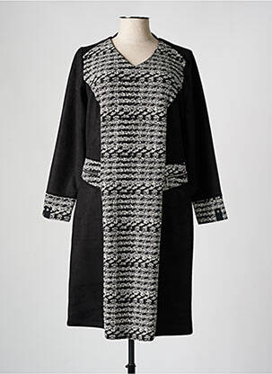 Robe mi-longue manches longues manches longues noir FRANCE RIVOIRE femme