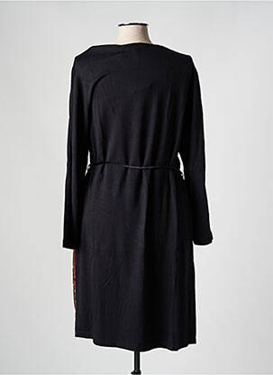 Robe mi-longue imprimé fantaisie manches longues noir GRIFFON femme