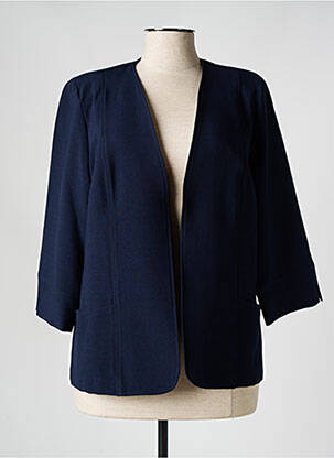 Veste chic tissage crêpe bleu FRANCE RIVOIRE femme