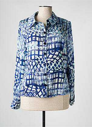 Chemisier coupe cintrée manches longues bleu KARTING femme