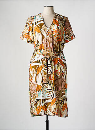 Robe mi-longue manches courtes manches courtes orange CONCEPT K femme