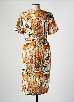 Robe mi-longue manches courtes manches courtes orange CONCEPT K femme
