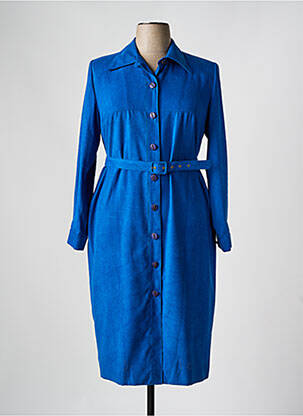 Robe mi-longue manches longues manches longues bleu CHARLES GUITARD femme