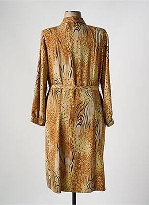 Robe mi-longue manches longues manches longues beige IMPULSION femme