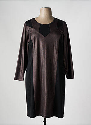 Robe mi-longue manches longues manches longues marron FRANCE RIVOIRE femme