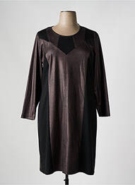 Robe mi-longue manches longues manches longues marron FRANCE RIVOIRE femme