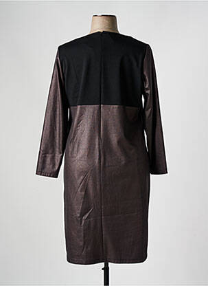 Robe mi-longue manches longues manches longues marron FRANCE RIVOIRE femme