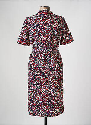 Robe mi-longue tissage crêpe manches courtes rouge FRANCE RIVOIRE femme
