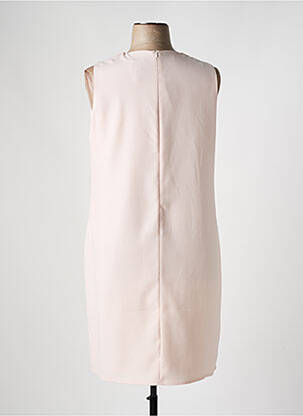 Robe mi-longue tissage crêpe manches courtes rose FRANCE RIVOIRE femme