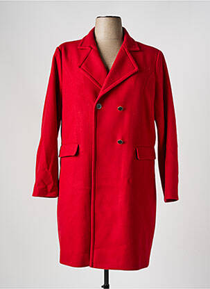 Manteau long coupe cintrée sans capuche rouge MERI & ESCA femme