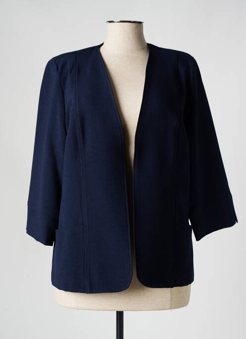 Veste chic tissage crêpe bleu FRANCE RIVOIRE femme