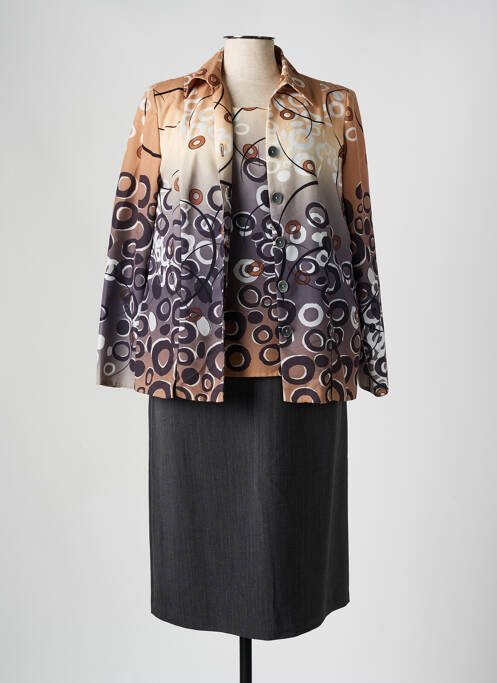 Ensemble robe marron FRANCE RIVOIRE pour femme